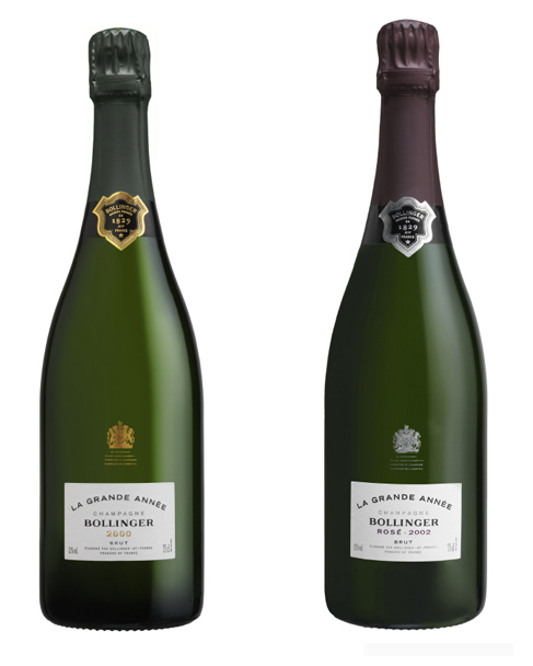 Champagne Bollinger Grande Année Brut 2000 et Rosé 2002