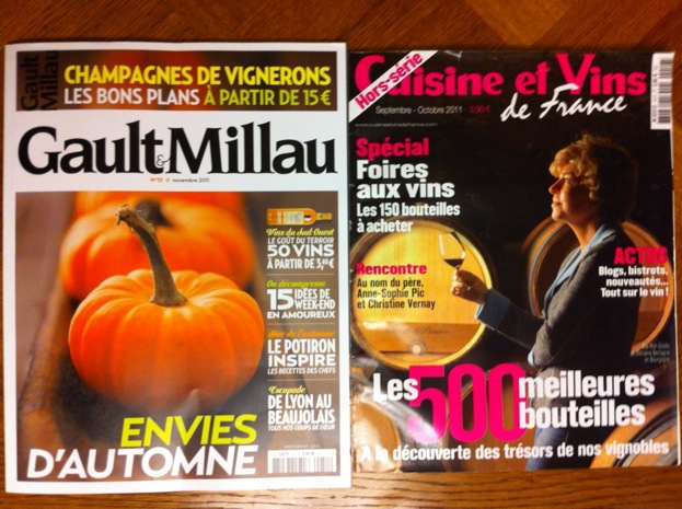Gault Millau Novembre 2011 & Cuisine et Vins de France hors-série Septembre-Octobre 2011