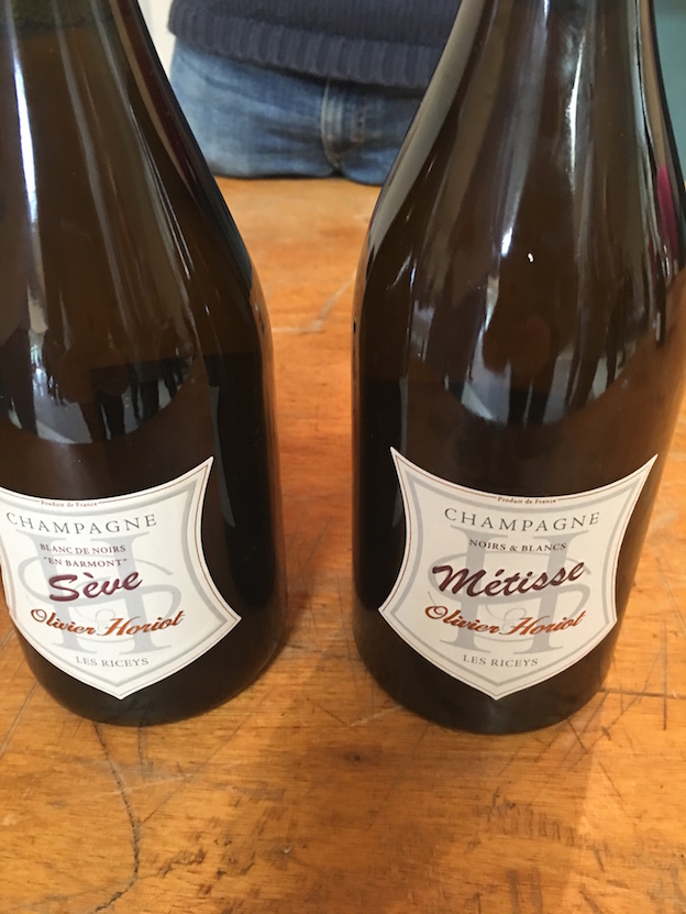 Riceys vins clairs 2015 : champagne Horiot Sève blanc de noirs 2009 et cuvée métisse